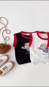 BE76 Áo thun ba lỗ gấu siêu nhân BEEMO cho bé trai