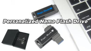 Personalized Name Metal OTG Flash Drives Glowing Blue Light 32GB USB High Speed 2 in 1 Disk Data Storage OTG Cables with Gift Box