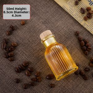 Delicate Striped Mini Wine Bottle Attractive Portioning Small Pottery Cold Brew Coffee Container Handheld Glass Bottle Fruit Wine Whiskey