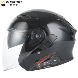 หมวกกันน็อคสุดเท่สำหรับมอเตอร์ไซค์ กันน็อคแบบครึ่งหัวสำหรับผู้ชายและผู้หญิง กันน็อคแบบมีสายบลูทูธ กันน็อคสองกระจก ใช้ได้ตลอดปี รับรอง 3C