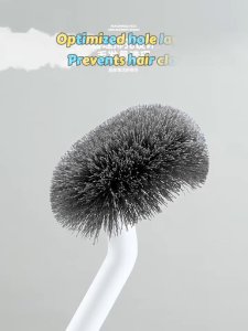Ecoco Toilet Bowl Brush Long Handle with Hook Curved Bristle Deep Cleaning under Rim Toilet Cleaning