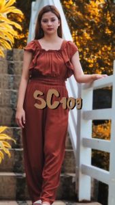SC109 Jumpsuit | Ruffles Smocking Jumpsuit