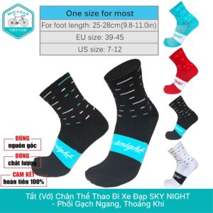 Tất (Vớ) Thể Thao Đi Xe Đạp SKY NIGHT – Phối Gạch Ngang