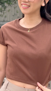 Lifeline Crop Top Shirt (White | Mocca | Rust | Almond | Khaki | Choco Brown | Black | Silver Gray | Navy Blue | Cream | Baby Pink | Berry Red | Fatigue | Gold Yellow | Lilac | Cobalt Blue | Royal Blue))