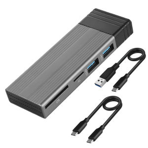 Kebidumei | KEBIDUMEI USB C HUB M.2 SSD Case NVME SATA Dual Protocol Adapter M.2 to TYPE-C Docking Station Card Reader Support For Macbook