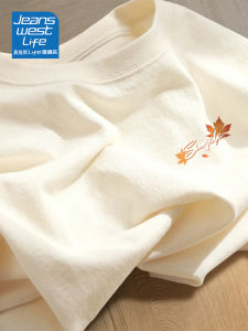 เสื้อยืดคอกลมแขนสั้นผ้าฝ้ายแท้สำหรับผู้หญิง เสื้อผ้าทำงานฤดูร้อน ทรงหลวม เสื้อผ้าทำงานแขนสั้นลายพิมพ์ฤดูใบไม้ผลิและฤดูใบไม้ร่วง