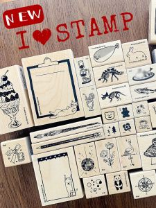 Kodomo No Kao Wood Stamp ตุ๊กตาคุณภาพสูงพร้อมหนังสือบันทึก ลายมือ DIY สำหรับนักเรียน อุปกรณ์การศึกษา วัสดุอุปกรณ์ธุรกิจ