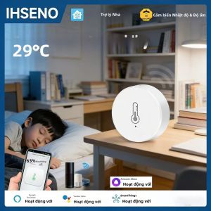 iHSENO(IHSENO) | Máy Theo Dõi Độ Ẩm Nhiệt Độ Zigbee2MQTT 3.0 Cảm Biến Độ Chính Xác Cao Tương Thích Với Yandex Alice SmartThings Tuya