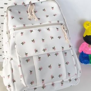 Mismi Laura Bag Tas Ransel Wanita Stylish Flower Backpack Tas Sekolah Motif Bunga Perempuan Korea - 38L