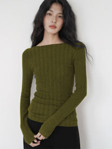 HUOLISI | Deep Gray One-Shoulder Long-Sleeve T-Shirt