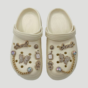 Crocs Jibbitz Charms Gold Inlaid Diamond Butterfly Crystal Diamond Shoe Buckle Detachable Shoe Chain Decoration for Crocs