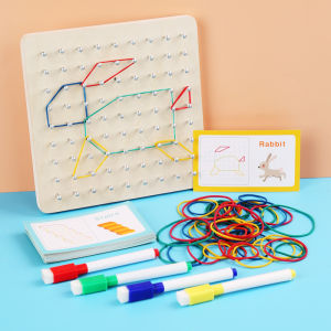 Educational Nail Line Board Game for Toddlers Boys And Girls Aged 2 to 6 Years Old Positioning Desktop Role Playing Interactive Toy