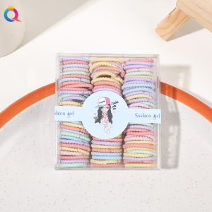High Elasticity Childrens Hair Accessories Colorful Hair Ties Rubber Bands Boxed Hair Circles New Fashionable Hair Bands