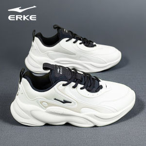 Erke Mens Soft Bottom Dad Shoes New Style Autumn Winter Casual Running Sports Shoes Student Youth Fashionable Leather Patchwork