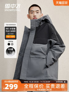 Trendy Workwear Style Mens Casual Stand Collar Warm Hooded Fashionable down Jacket Snow Flying Brand Polyester Fiber