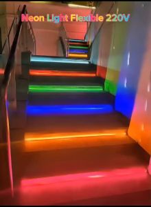 Neon Led Strip Light (10M/15M/20M)220V AC Waterproof Narrow Neon light can be Cut at Every 1meter(With EU plug)