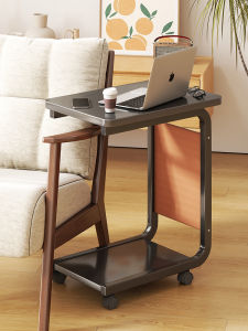 Side Table Small Coffee Table Movable Living Room Sofa Side Table Corner Table Pulley Mini Tea Table Minimalist Bedroom Bedside Side Table
