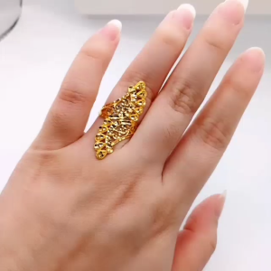 Cincin Kerawang Panjang Saiz 15.5 16 17 Emas 916 Yon Hing