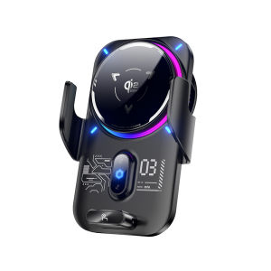 Giá Đỡ Điện Thoại Từ Tính 2 Trong 1 Cho Ô Tô Với Sạc Không Dây Qi2 25W Đèn RGB Cảm Ứng Tự Động Lắp Đặt Đa Năng Cho Xe Hơi