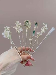 Phong Cách Trung Hoa Cổ Đại Hợp Kim Kẹp Tóc Hoa Thanh Lịch Tua Rua Tóc Dành Cho Nữ Thời Trang Bé Gái Cổ Điển Bộ Phụ Kiện Tóc