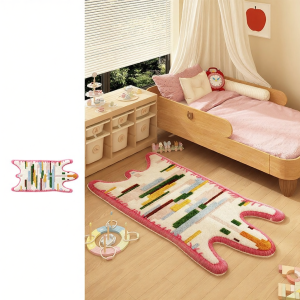 ZHIBAIJIA | Cute Pink Low-Maintenance Carpet for Children Bedroom
