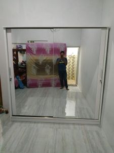Lemari Pakaian Pintu 2 sleding Mirror Full cermin 2 X 2. Free Ongkir Jabodetabek