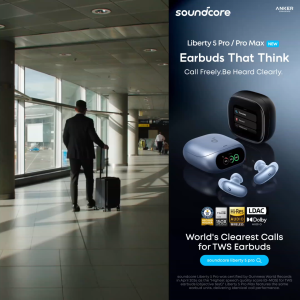 Anker soundcore Liberty 5 Pro & Liberty 5 Pro Max Noise-Cancelling Earbuds with Dolby Audio 8 mics with Real-Time ANC and AI Recording Earbuds with Smart Case