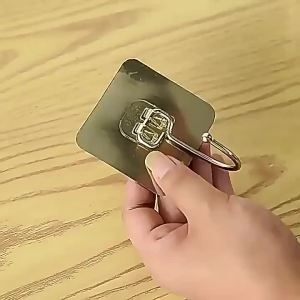 Móc Dán Tường Trong Suốt Chắc Chắn Không Cần Khoan Không Để Lại Vết Chịu Lực Tốt Dùng Cho Nhà Tắm Nhà Bếp Móc Đa Năng Bằng PVC
