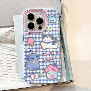 Mao Shell Blue Plaid Dog Phone Case for Honor X70i Full Cover Anti-Fall Compatible with GTPro/400/300 90GT Bracelet 70/60 Cute SE Female Honor X9C Soft Shell 40/30