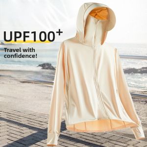 Simboo Original Yarn Ice Sensation UPF100+ Sun Protection Clothing Womens Ice Silk Skin Windbreaker Mens Breathable Outerwear
