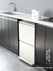 Asvel | Double Layer Foot Step Kitchen Trash Bin