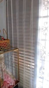 Satu set Gorden Vitrase Polos 200x250 Murah Hordeng Putih Plisket lapisan Minimalis