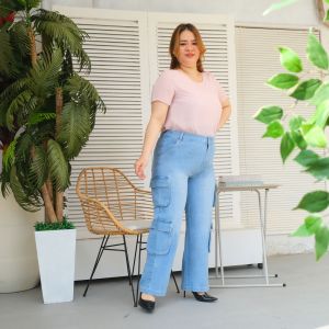 Celana Highwaist Jeans Cargo JUMBO NIKITA 31-38 Premium Jeans Wanita Panjang