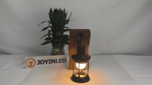 JOYINLED Metal Glass and Wood Base Wall Sconce Industrial Vintage LED Wall Lamp for Cafe Bar Restaurant Living Room