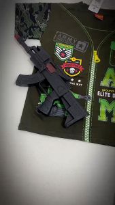 SETELAN BAJU ANAK TANK LENGAN PENDEK ARMY BISA TAMBAH PISTOL