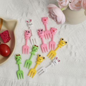 10pcs-Reusable cute animal fruit fork - perfect for snacks cakes and fruits - perfect for outdoor and home use