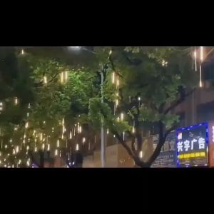 🍃Ready Stock🍃Solar 30CM 50CM Outdoor Meteor Meteorite Shower Drop Rain 8 Tubes Tube LED String Lights Fairy Light Garden Tree Decor