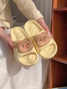 XIXITIAO Summer Soft Bottom Cute Cartoon Bear Indoor Slippers Outdoor EVA Home Slippers Women