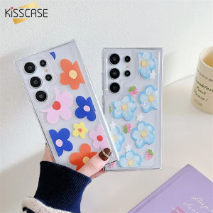 KISSCASE Luxury Flower Clear Phone Case For Samsung S24Ultra Shockproof Silicone Soft TPU Back Cover For Galaxy S24 Ultra S23 S22 Plus S21 Note20 ultra 5G