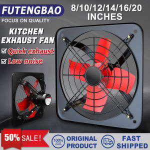 Industrial Exhaust Fan 8/10/12/14/16/20 inch All-metal Mute Ventilation Fan Household Toilet Kitchen Window Exhaust Fan Powerful Changing Fan High Volume High Suction Ventilation Equipment