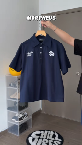 o Thun Polo thêu hoa cúc Morpheus vải thun cotton dày dặn form rộng BOXY nam và nữ thun cotton 260gsm