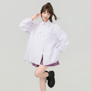 KEIKO | Lace Hollow Out Embroidered Purple Long Sleeve Shirt