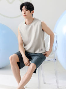 Bộ đồ ngủ nam MiiOW làm bằng vải cotton họa tiết sọc