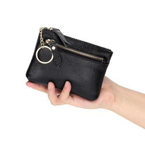 Mini Genuine Leather Wallet for Women Top Layer Cowhide Zipper Coin Purse Simple Stylish Korean Style Youth Short Wallet