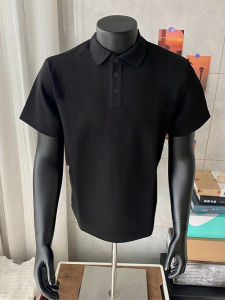 Áo Thun Nam Tay Ngắn Màu Đen Cổ Polo Phong Cách Mỹ Mùa Hè Cao Cấp Áo Thun Co Giãn Quần Áo Công Sở Áo Thun Thường Ngày