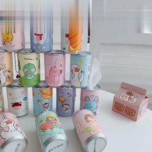 BabyShop-C792 Tissue Basah Kaleng Mini Korea Karakter Lucu Isi 30 Lembar Sekali Pakai Portable