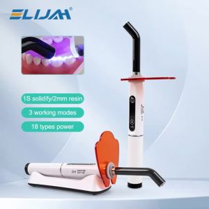 ELIJAH 1s/2mm Dental Ai LED Curing Light Resin Wireless Curing Machine 800-2400 MW/cm² Adjustable Light Intensity Cure Lamp