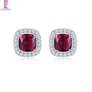 Khuyên nụ tự nhiên Rhodolite Garnet 925 bạc Sterling đơn giản Thiết kế của phụ nữ món quà sinh nhật