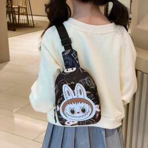 PoP Mart Chest Bag LABUBU Childrens Bag Cartoon New Trendy Boys and Girls Shoulder Messenger Bag