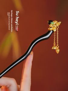 Elegant Traditional Chinese Style Hairpin Womens High-End Sense Cheongsam Ma Face Skirt Original National Style Hairpin Tassel